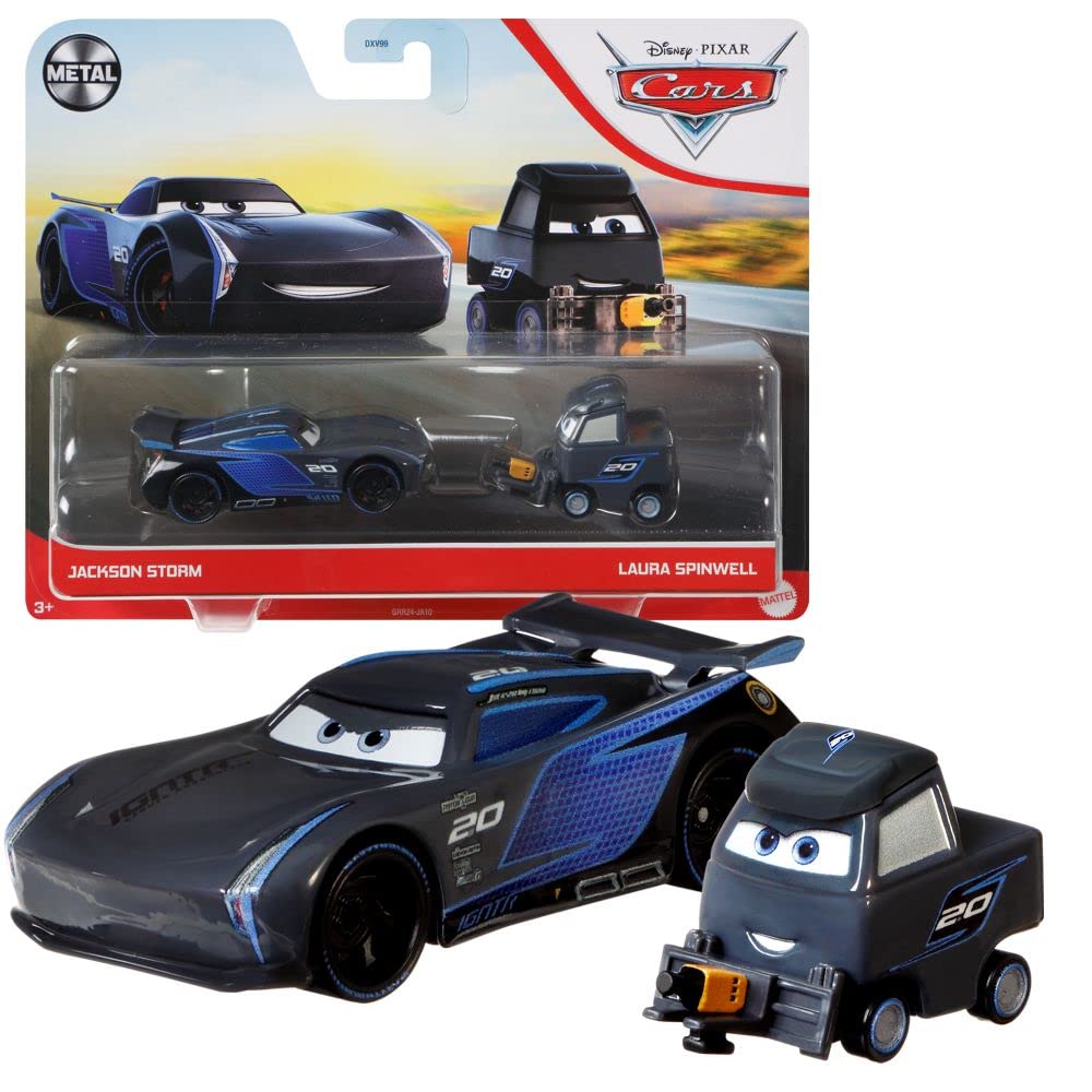 Машинки Disney Cars Модели литые 1:55 Type Jackson Storm & Laura Spinwell, фото №1