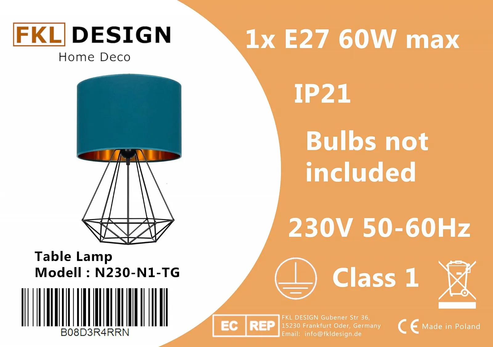 Підвісна лампа Kugel TD-TS Чорна Сіра Біла, фото №6