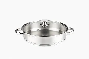 Кастрюля низкая из нержавеющей стали 18/10 32 см - Фото 1