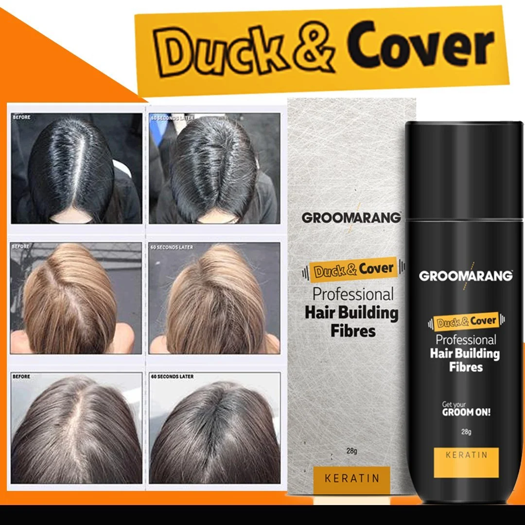 Волокна для волосся Duck and Cover Groomarang Professional Keratin Hair Building Fibres 28 г, середній блонд, фото №5