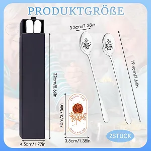 Ложка чайная Grandma and Grandpa Gift с гравировкой, нержавеющая сталь, серебряная, 2 шт synthetic.ua - Фото 1