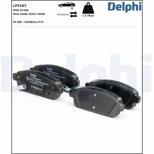 Комплект тормозных колодок DELPHI LP2167 дисковый тормоз для OPEL VAUXHALL CHEVROLET, фото №2 Комплект тормозных колодок DELPHI LP2167 дисковый тормоз для OPEL VAUXHALL CHEVROLET, фото №2