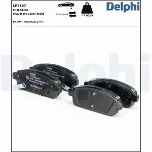 Комплект тормозных колодок DELPHI LP2167 дисковый тормоз для OPEL VAUXHALL CHEVROLET synthetic.ua - Фото 1