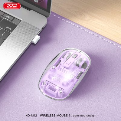 Мышка XO M12 Wireless Transparent/Pink (M12 Purple), фото №6 Мышка XO M12 Wireless Transparent/Pink (M12 Purple), фото №6