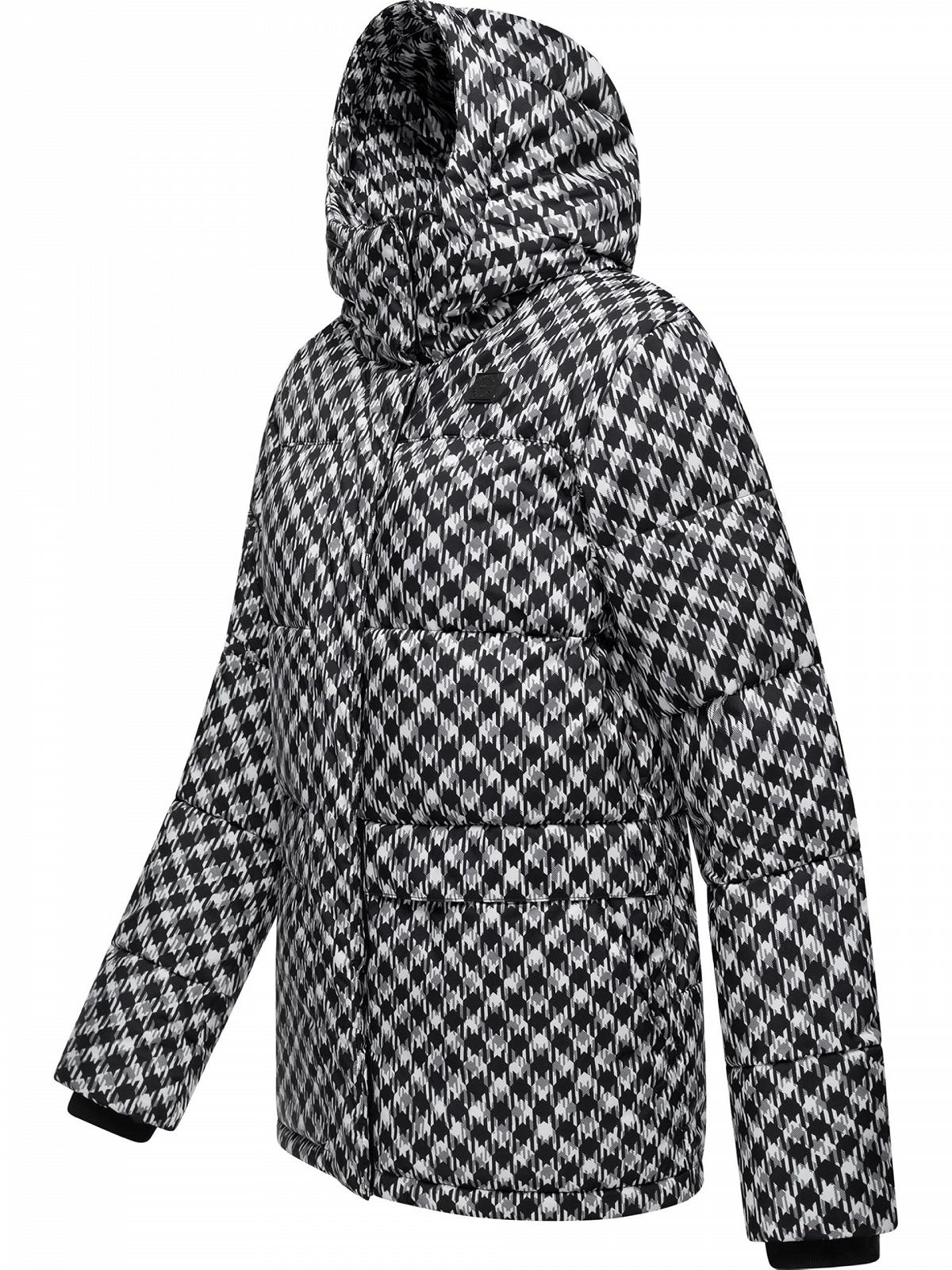 Зимняя Куртка Ragwear YOUMODO Женская Теплая стеганая куртка Водонепроницаемая и ветрозащитная с модным узором "гусиная лапка" и капюшоном Wikesh Print, фото №2