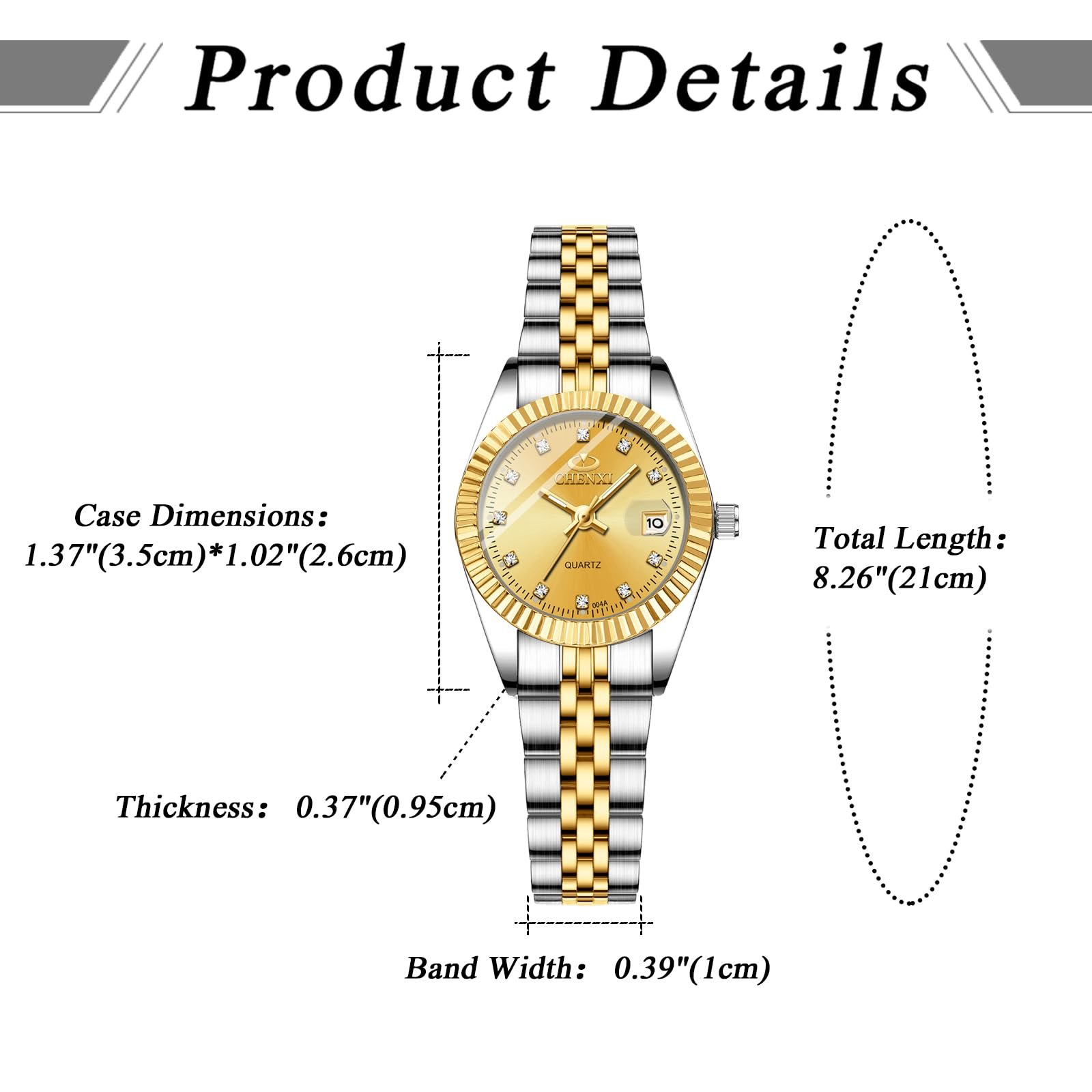 Наручные часы OIDEA Парные С датой Со стразами: Золотые Мужские часы Женские часы Аналоговые Кварцевые С календарем Циферблат со светящимися Стрелками Ремешок из нержавеющей стали, фото №2 Наручные часы OIDEA Парные С датой Со стразами: Золотые Мужские часы Женские часы Аналоговые Кварцевые С календарем Циферблат со светящимися Стрелками Ремешок из нержавеющей стали, фото №2