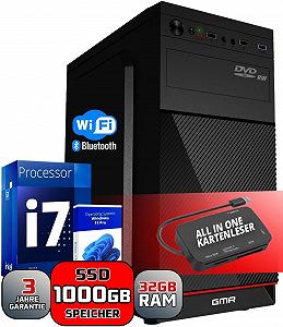 Комп'ютер GMR Ultra 72505 / Intel Core i7-4790 / RAM 32GB / SSD 1TB / HDMI / LAN / Wi-Fi 6 / Bluetooth 5.0 / Windows 11 Pro / Black - Фото 1