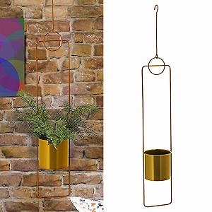 Підвісне кашпо Cepewa з гачками Золотисте synthetic.ua - Фото 1