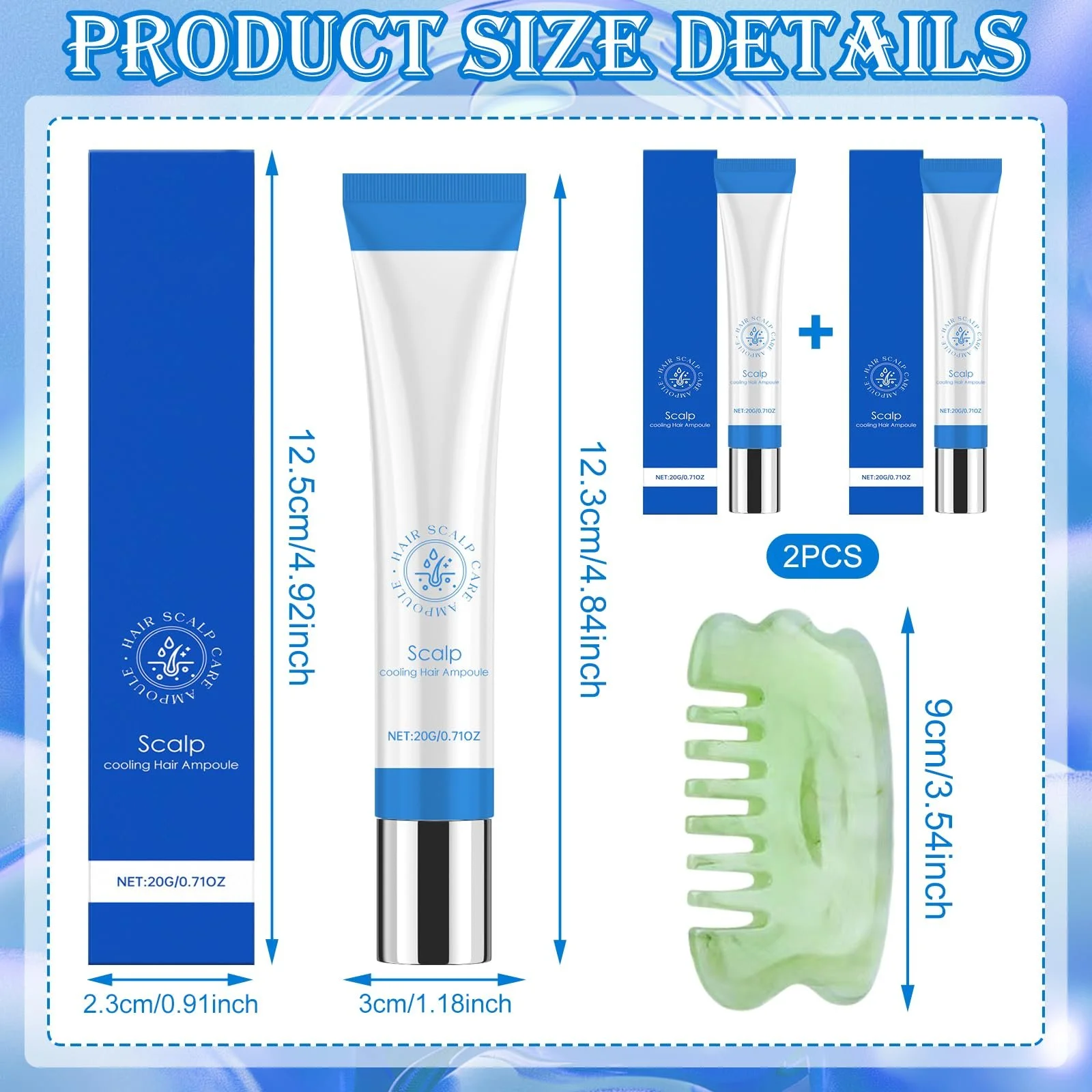 Ампула для волосся Scalphy, 2 шт, сироватка для волосся з роликовим аплікатором, фото №2