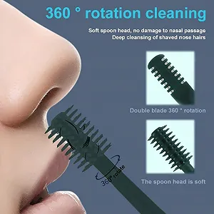Тример для носа 2-в-1 Washable Double-Sided Nose Hair Knife Ручний Dark Green synthetic.ua - Фото 1