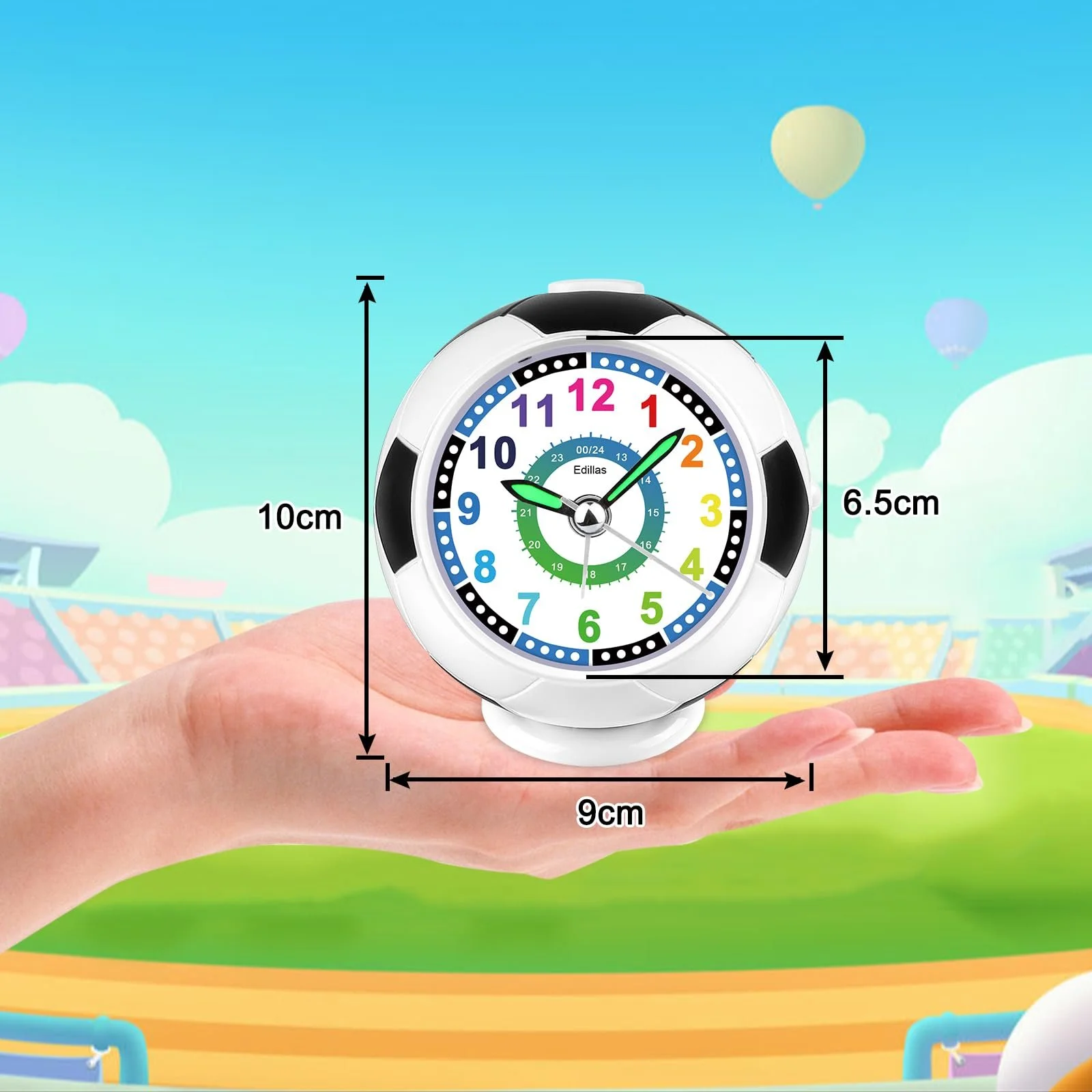 Будильник Edillas Дитячий Футбольний з підсвічуванням і функцією повтору сигналу, фото №6