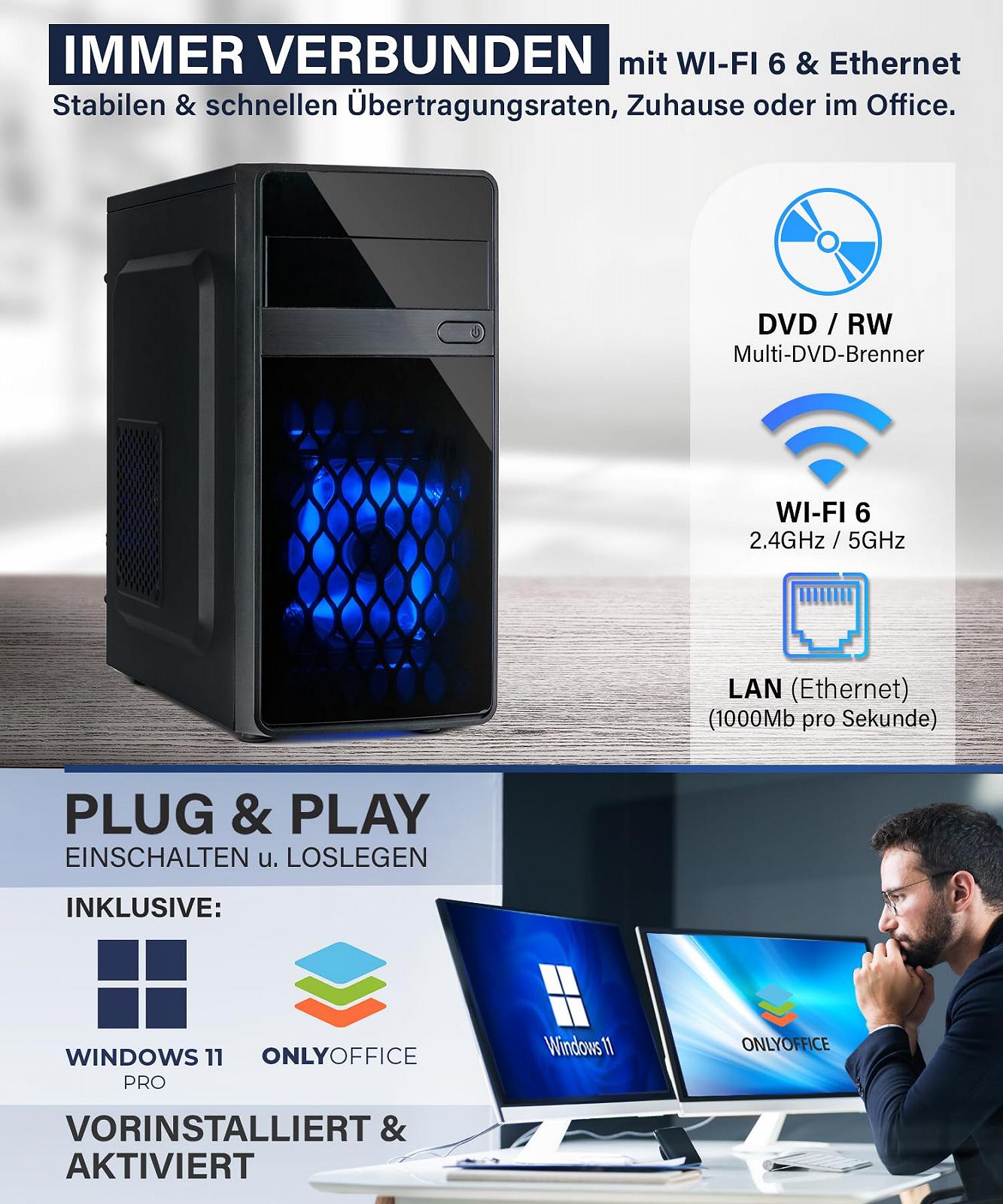 Комп'ютер HYPER BYTE Office PC Intel Quad Core i7 3.9GHz 16GB RAM 512GB SSD WiFi DVD+RW USB 3.0, фото №4