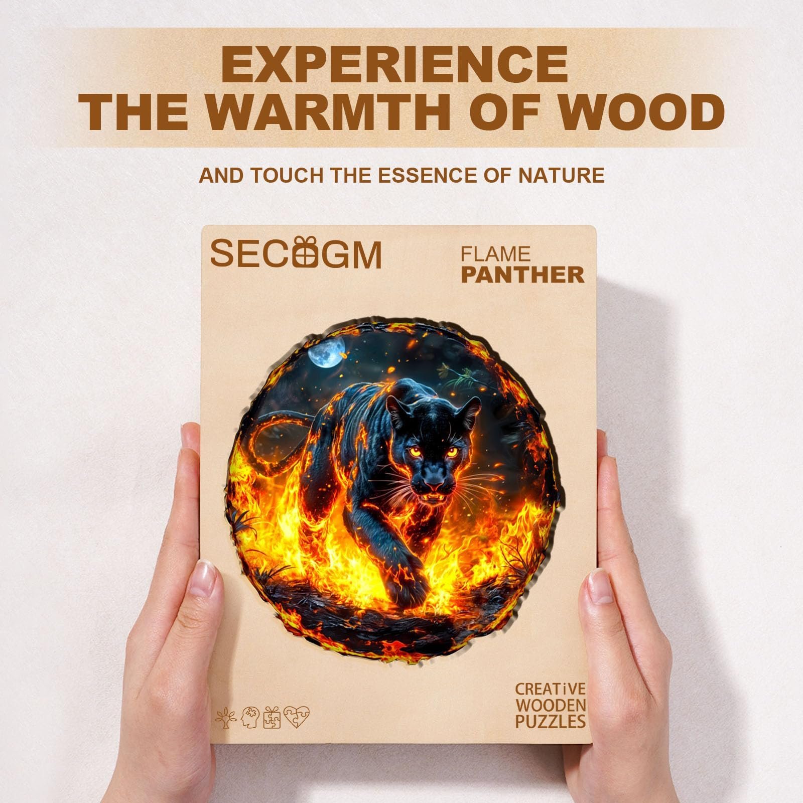 Пазл дерев'яний SECOGM Flame Panther фігурний 100 деталей 21,5 х 21,5 см у подарунковій коробці, фото №7 Пазл дерев'яний SECOGM Flame Panther фігурний 100 деталей 21,5 х 21,5 см у подарунковій коробці, фото №7