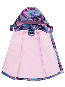 Переходная куртка для девочек SERENYOU с подкладкой, дождевик со съемным капюшоном synthetic.ua - Фото 1