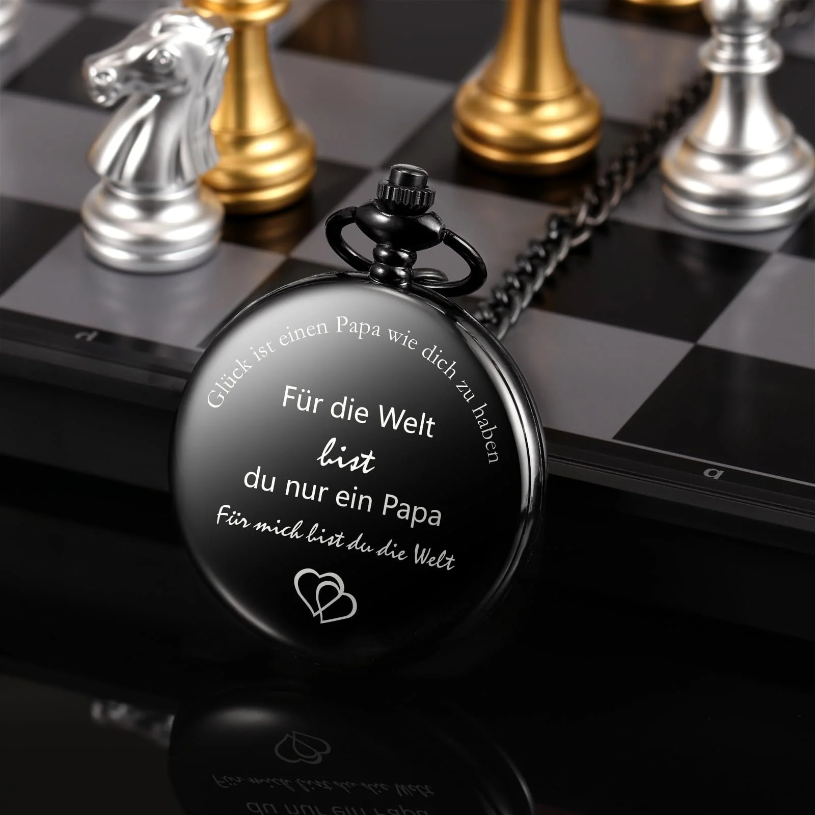 Кишеньковий годинник TREEWETO Чоловічий для тата Чорний з ланцюжком, чорний, фото №4 Кишеньковий годинник TREEWETO Чоловічий для тата Чорний з ланцюжком, чорний, фото №4