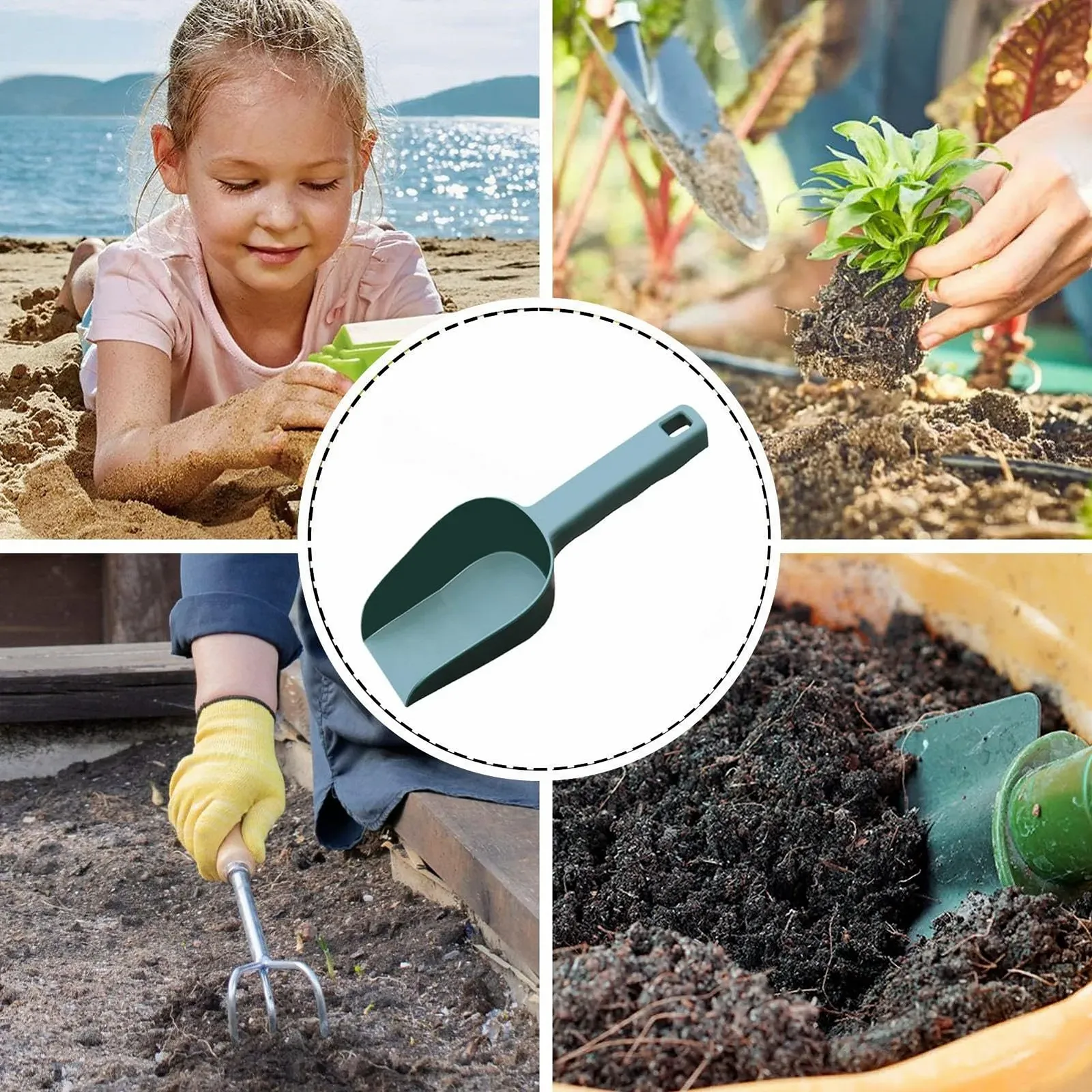 Садовая лопатка Mxshc, ручной инструмент, садовый Лопата совковая с эргономичной ручкой, нескользящие садовые совки для эффективной работы в саду, фото №4