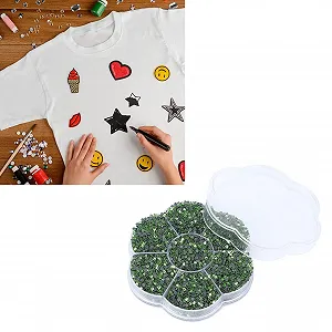 Стрази Термоклейкі прикраси 14400 шт., блискучі прозорі скляні для одягу та взуття, світло-зелений S601 synthetic.ua - Фото 1