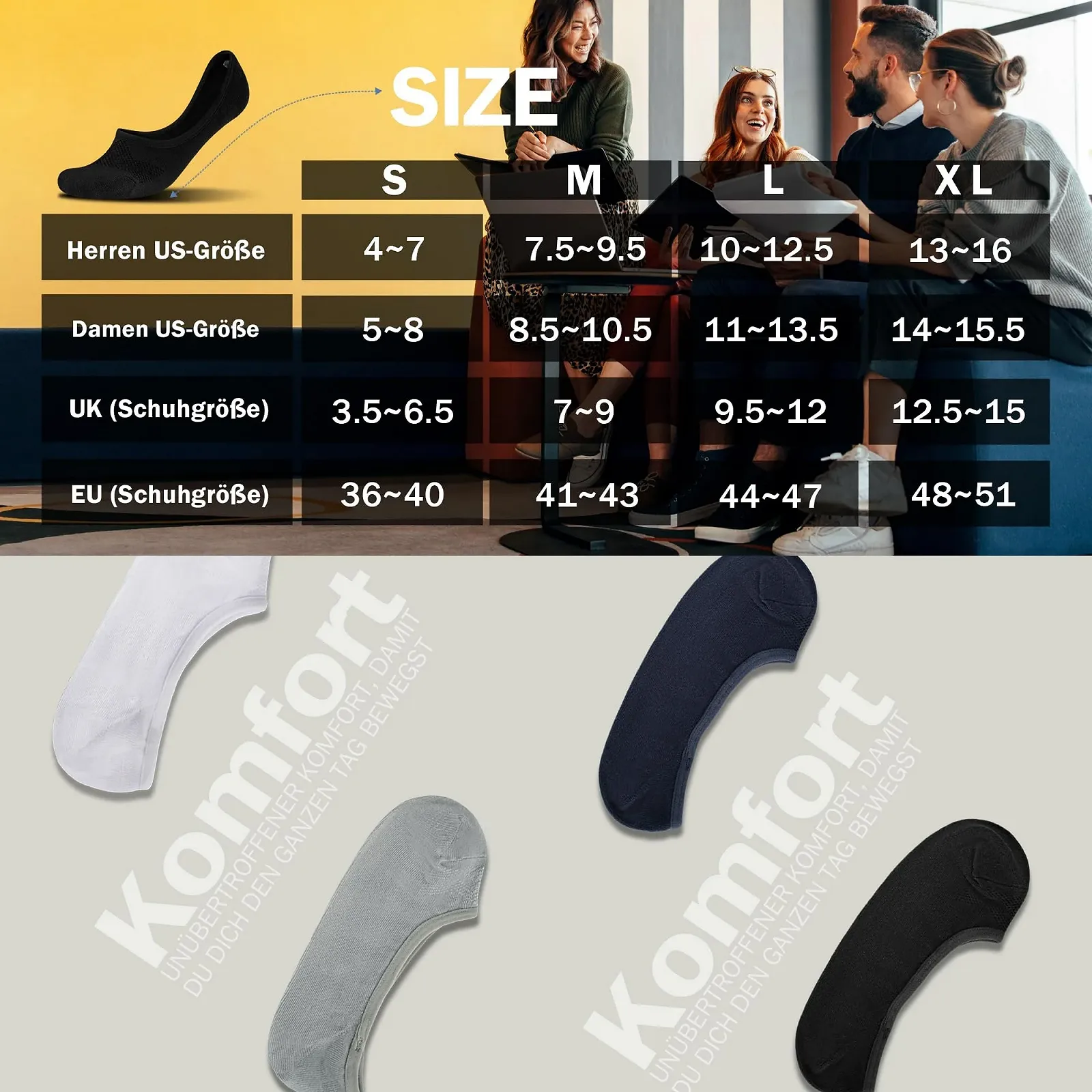 Шкарпетки BRISIRA CoolMax Thin No Show, чорний, XL, фото №6