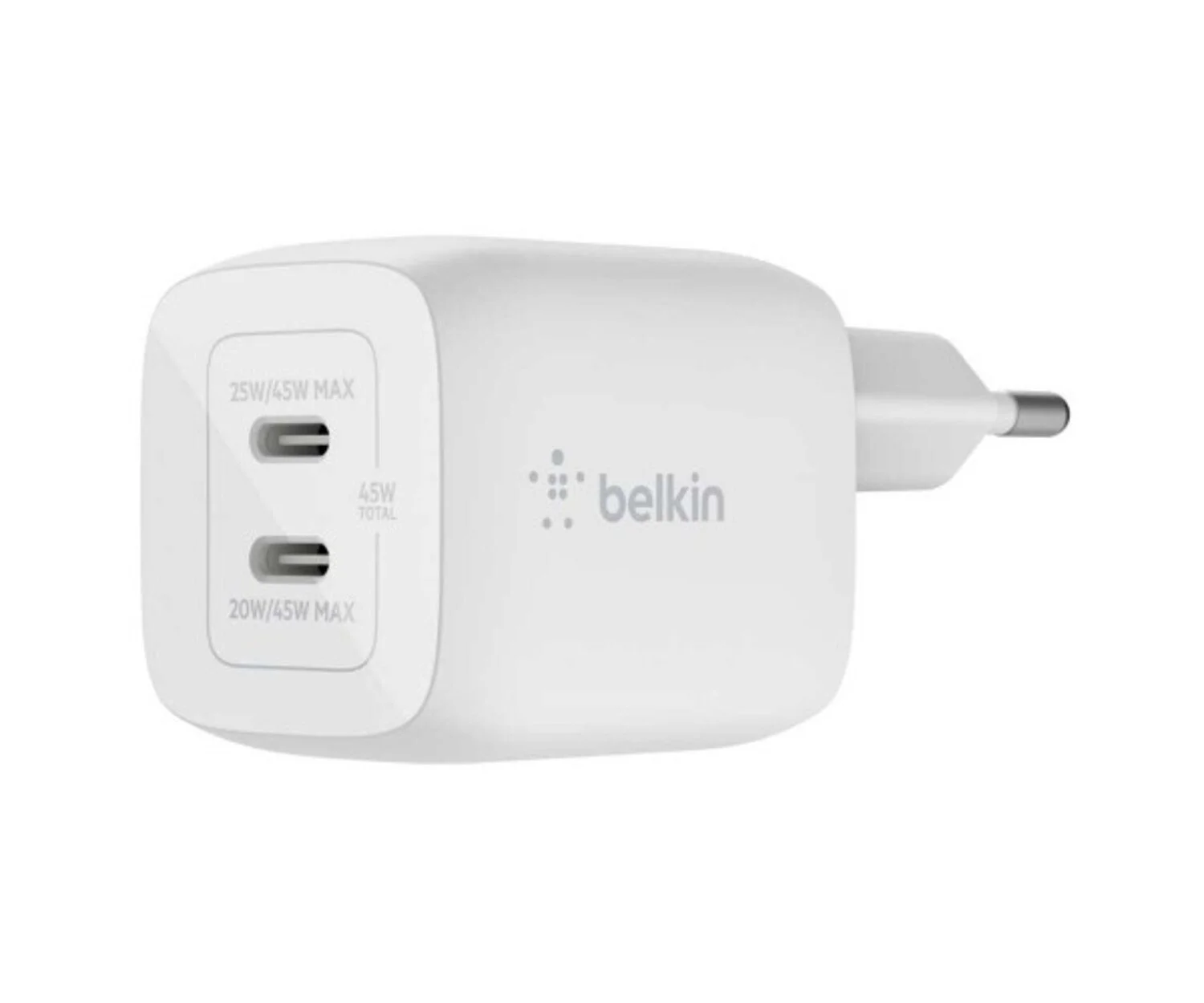 Зарядний пристрій Belkin 45W USB-C Dual Wall Charger Білий, фото №1 Зарядний пристрій Belkin 45W USB-C Dual Wall Charger Білий, фото №1