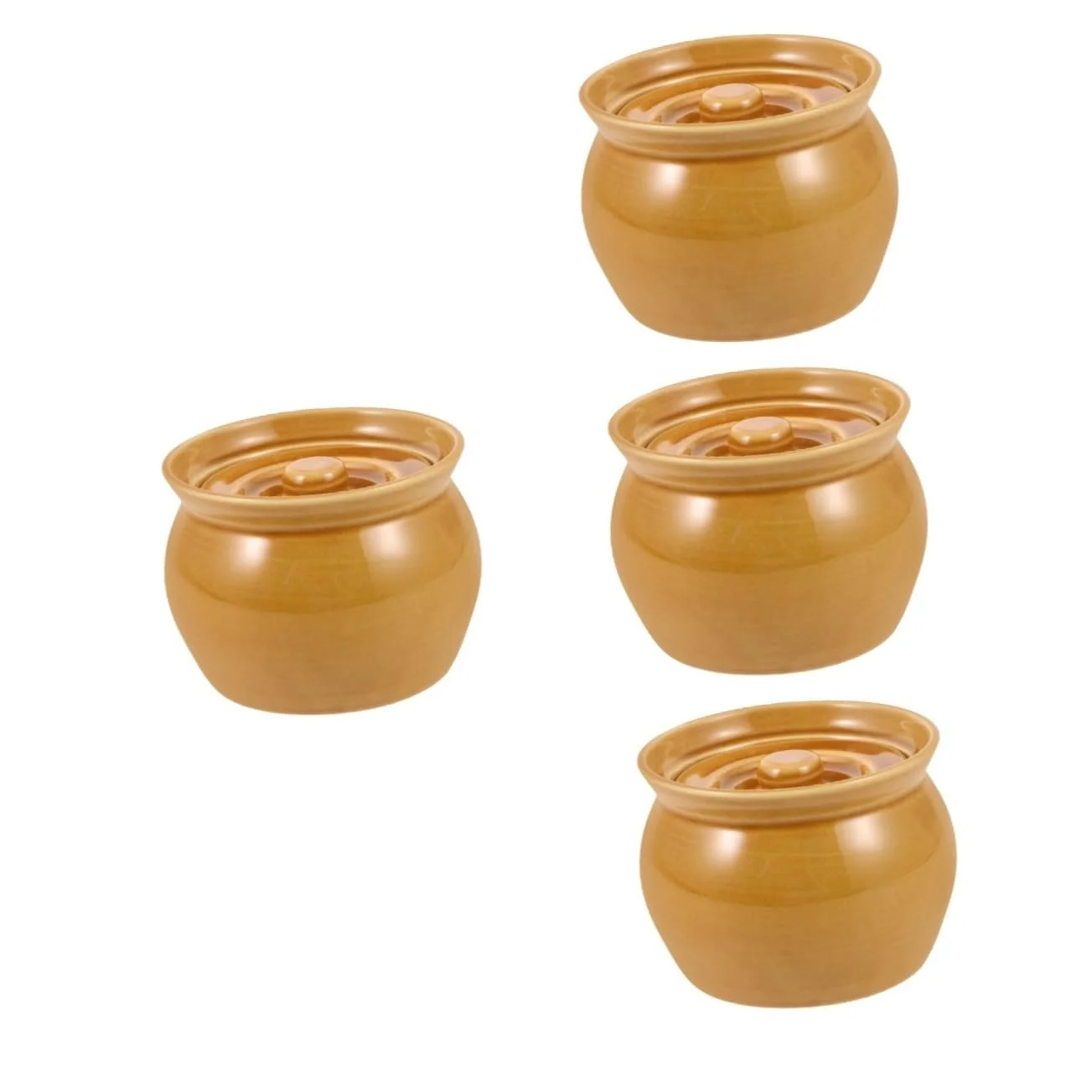 Набор керамических горшков Cabilock 4 шт. с крышками, фото №1