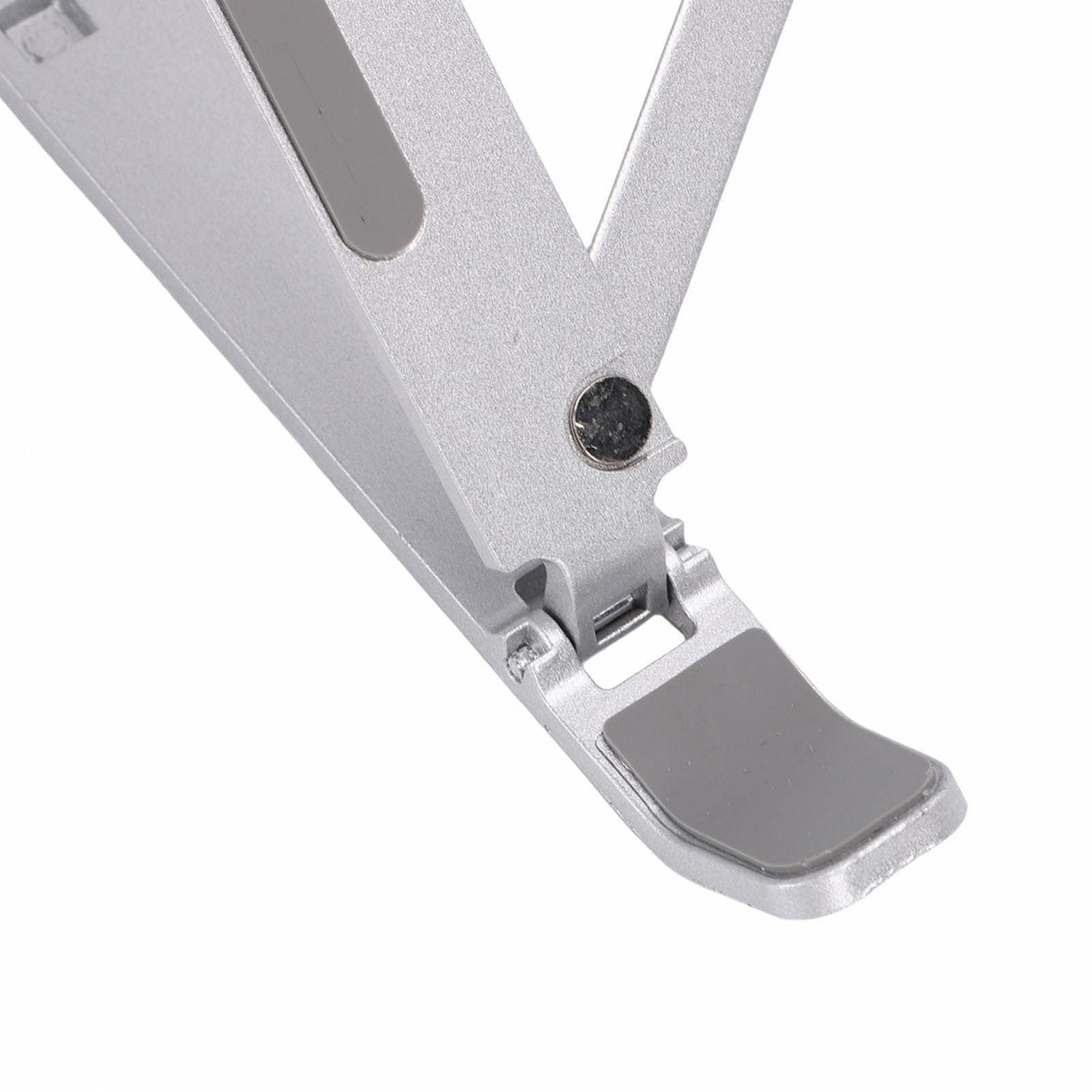 Подставка для ноутбука Asixxsix, с 7 уровнями регулировки высоты, складная портативная подставка из алюминиевого сплава с нескользящими силиконовыми накладками для ноутбуков и планшетов 10-15,6 дюймов, фото №9 Подставка для ноутбука Asixxsix, с 7 уровнями регулировки высоты, складная портативная подставка из алюминиевого сплава с нескользящими силиконовыми накладками для ноутбуков и планшетов 10-15,6 дюймов, фото №9