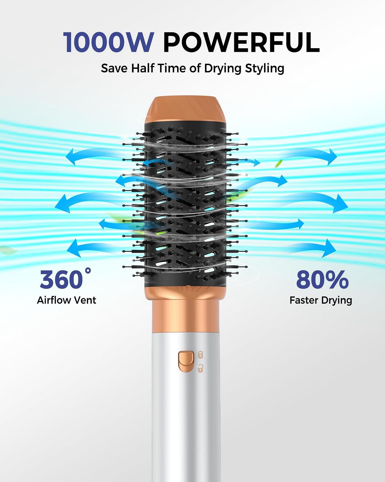 Стайлер для волос 6-in-1 Airbrush Pro Air Styler Set 1000 W, фото №9