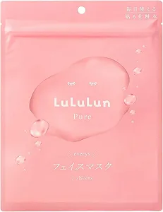 Тканевая маска для лица Lululun Pure Every - 7 шт | Увлажняющая и укрепляющая маска с экстрактами какао, вакаме и клюквы | Без отдушек | Ежедневный уход за кожей - Фото 1