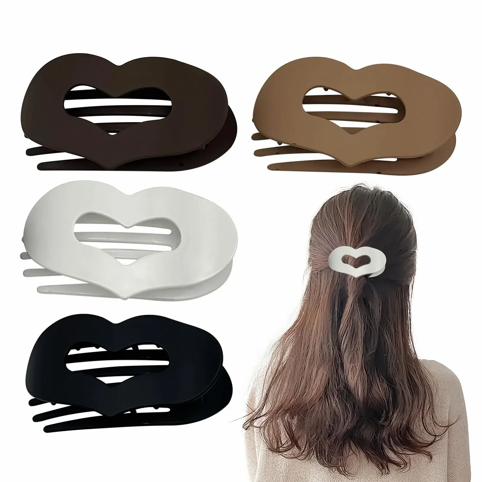Заколка для волосся Плоска у формі серця - Міцний тримач, фото №8 Заколка для волосся Плоска у формі серця - Міцний тримач, фото №8