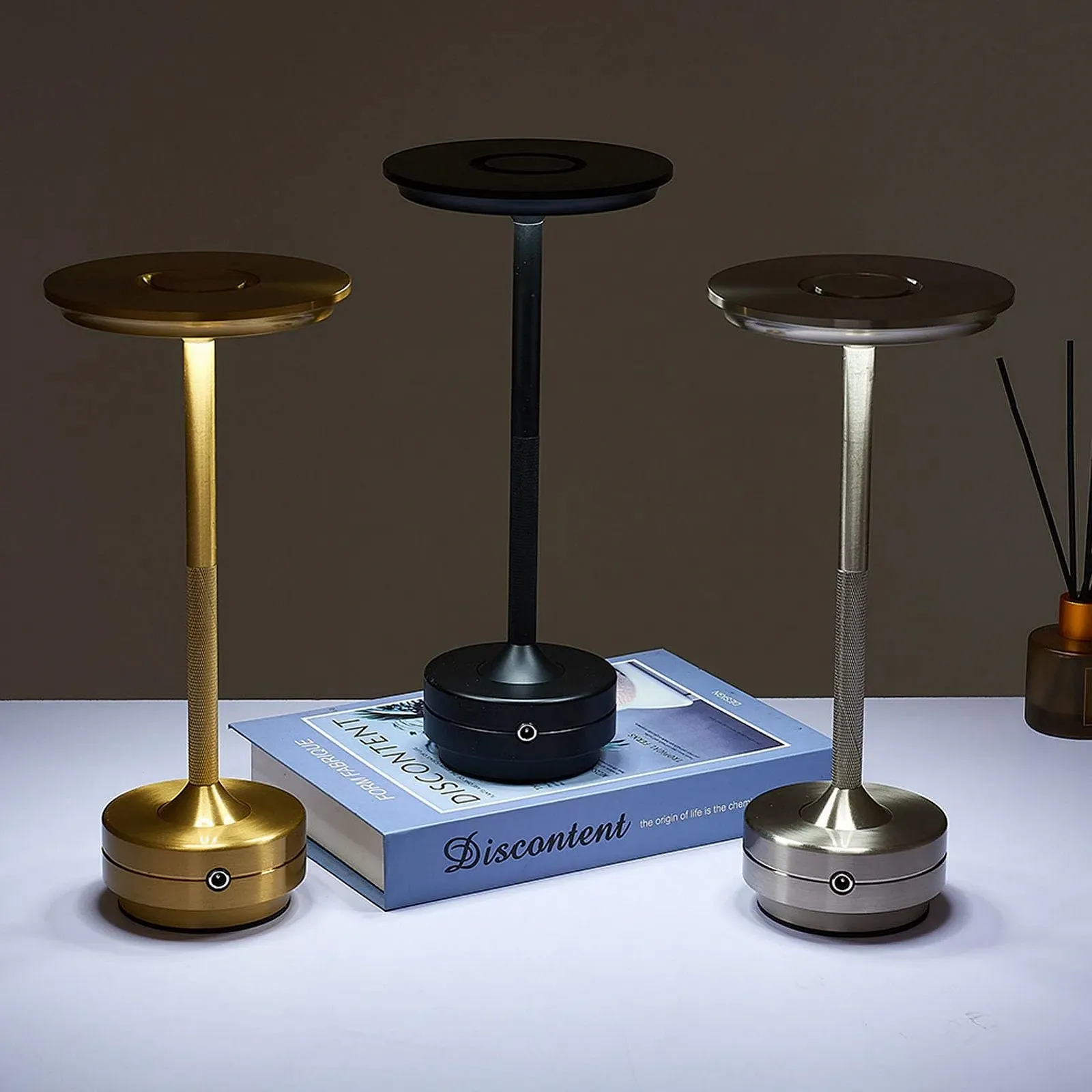 Настільна лампа Bewinner Rechargeable Battery Portable LED Touch Sensor 16 Light Types Metal USB (BLACK), фото №6