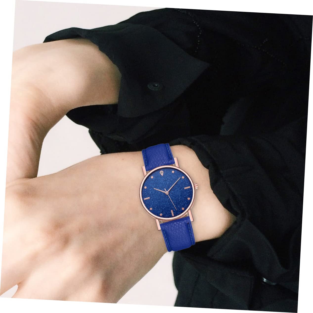 Женские наручные часы Healvian с регулируемым кожаным ремешком, кварцевые часы, точное измерение времени, фото №7