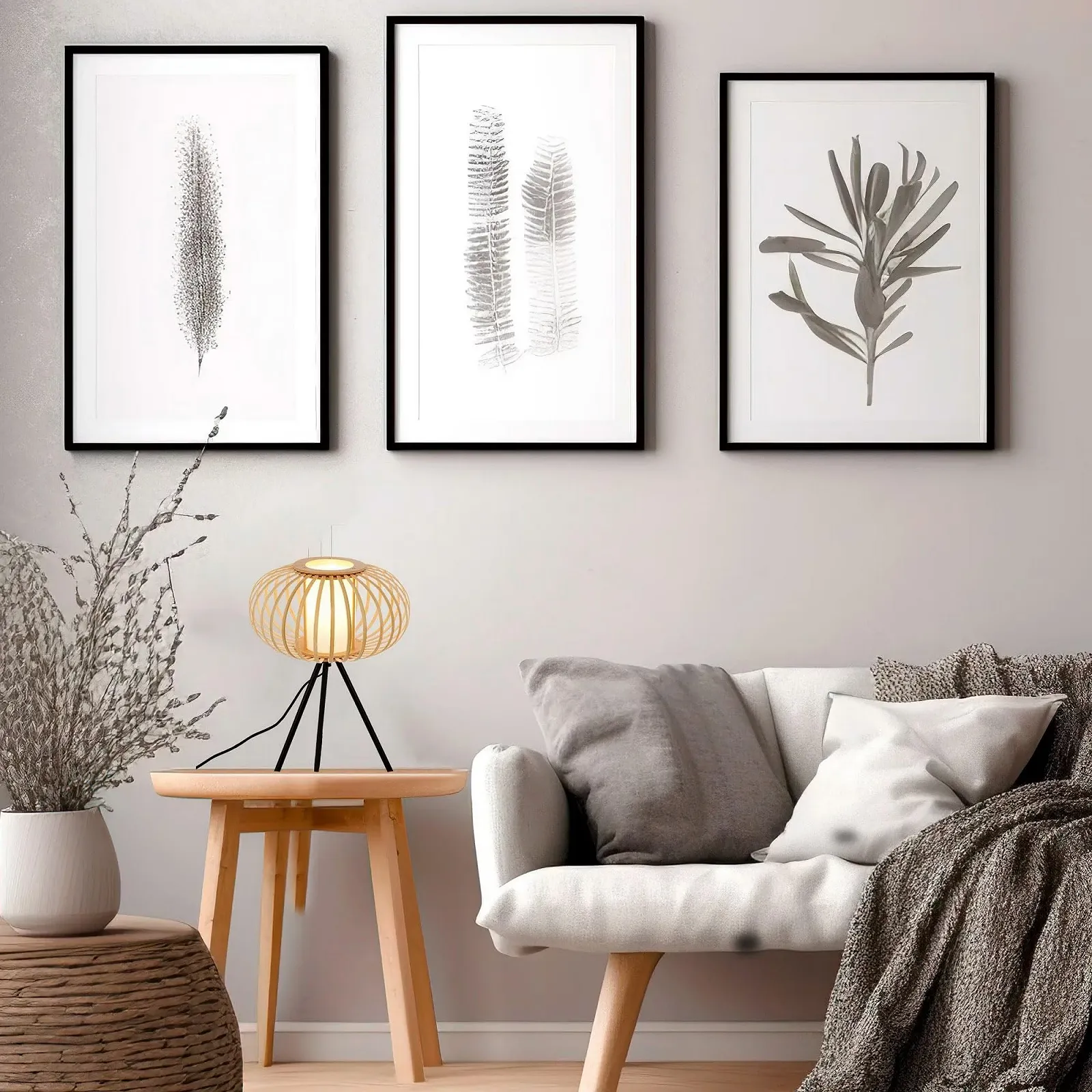 Настольная лампа BRILONER Bamboo бамбуковая деревянная прикроватная с кабельным выключателем E27 28 x 39.5 см, фото №2