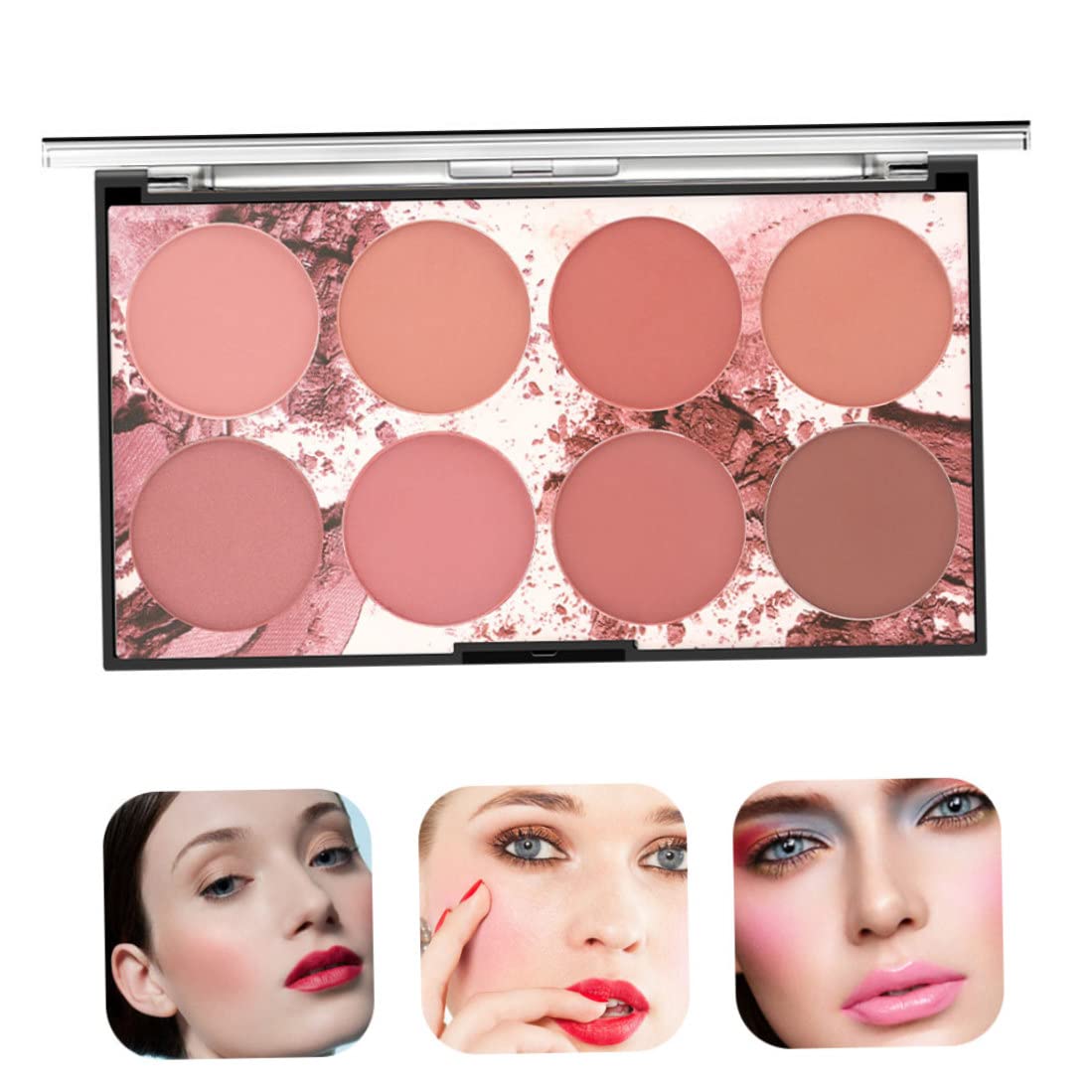 Палетка румян SunaOmni Miss Rose Makeup Blush Cream Face Powder с 8 оттенками 42 г, фото №6