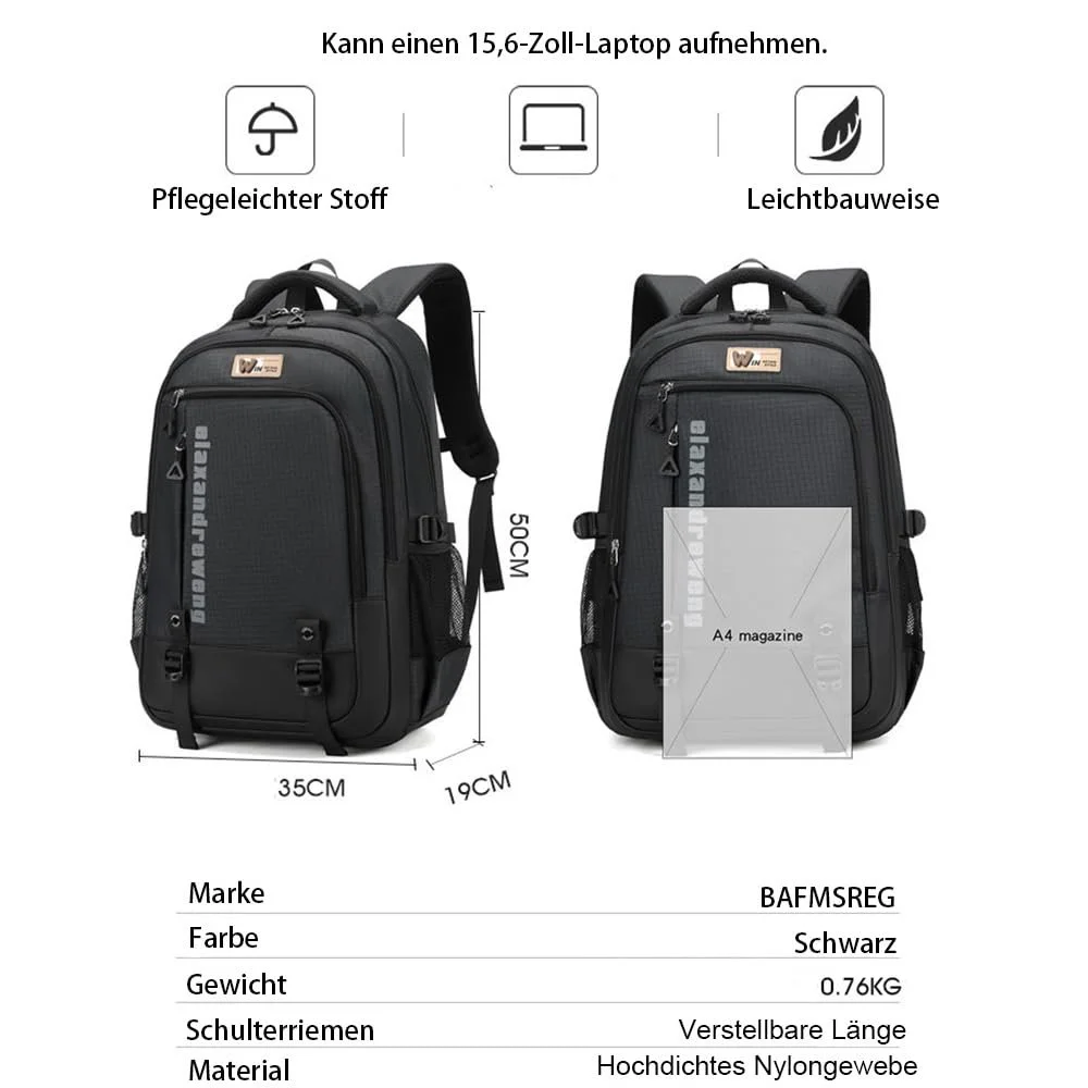 Рюкзак для ноутбука 17 Inches Waterproof Padded Shoulder Straps Чорний, фото №4 Рюкзак для ноутбука 17 Inches Waterproof Padded Shoulder Straps Чорний, фото №4