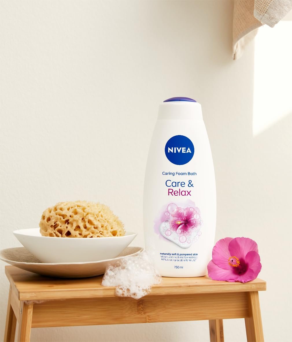 Гель для душа 2-в-1 NIVEA Care&Relax с экстрактом мальвы 750 мл, фото №5