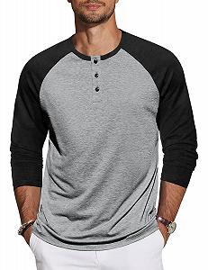 Лонгслив TARAINYA мужской Henley футболка для мужчин рубашка с длинным рукавом пуловер с планкой на пуговицах - Фото 1