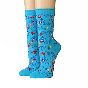 Жіночі шкарпетки Cronert з підвернутим краєм, маленькі квіти 18505 - Фото 1