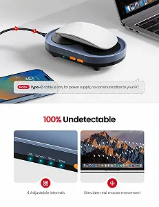 Пристрій для переміщення миші VAYDEER Без необхідності калібрувати вказівник миші, безшумний шейкер для миші, імітує реалістичний рух миші, з регульованими інтервалами та перемикачем увімкнення/вимкнення synthetic.ua - Фото 1
