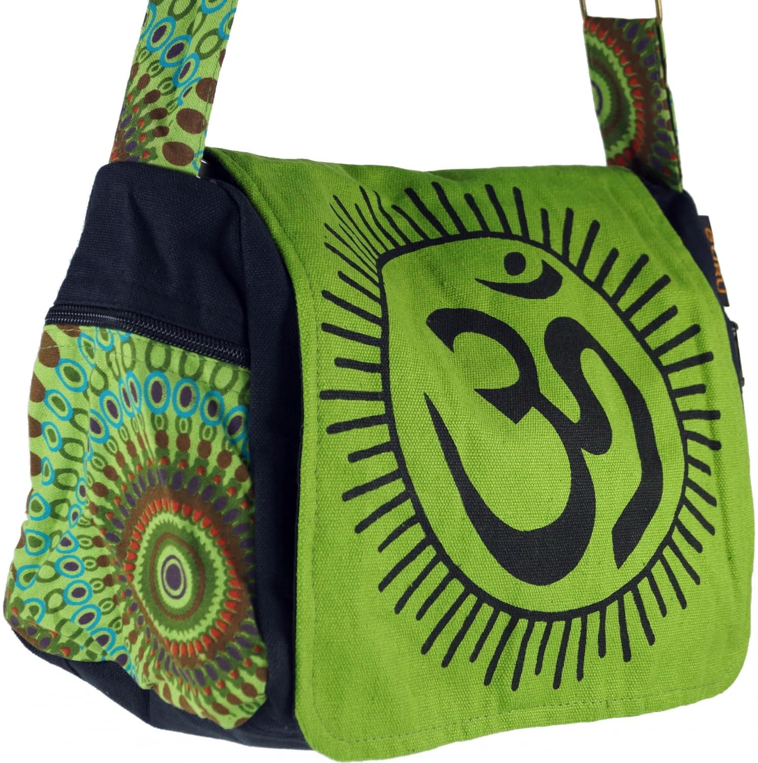 Сумка на плече GURU SHOP Om - Зелений, чоловіча/жіноча, бавовна, 23 x 28 x 12 см, фото №2