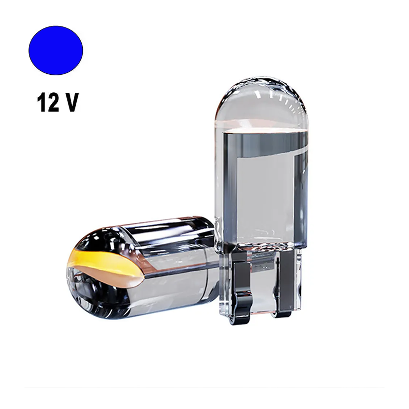 Автолампа Terra T10 W5W коколь W2.1x9.5d, COB скляний синій 12 В, фото №2