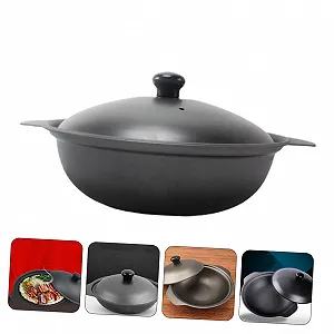 Кастрюля-жаровня LIFKOME чугунная эмалированная с крышкой 20 см synthetic.ua - Фото 1