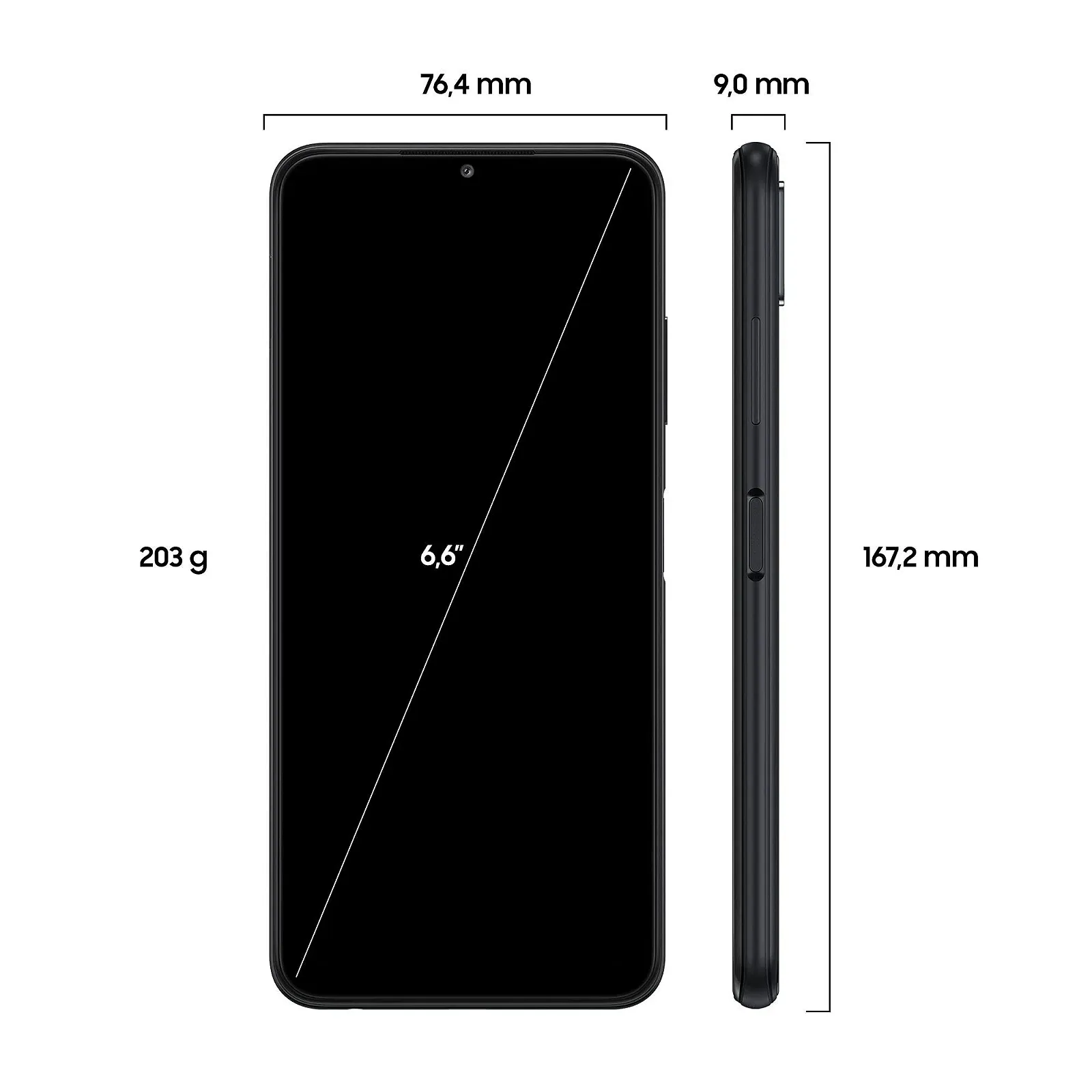 Смартфон Samsung Galaxy A22 5G 6.6", 128 GB, Серый, фото №3