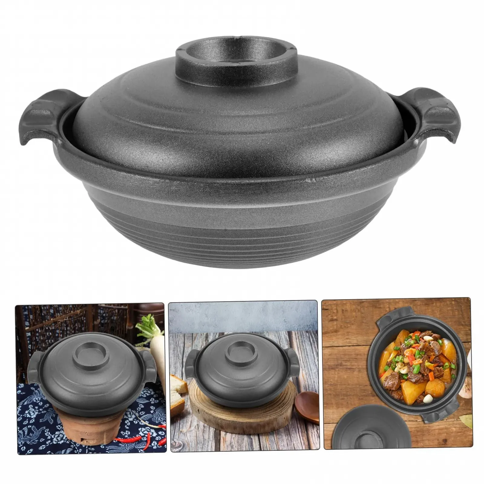 Каструля керамічна з подвійними ручками термостійка антипригарна з кришкою Стильний дизайн, фото №6 Каструля керамічна з подвійними ручками термостійка антипригарна з кришкою Стильний дизайн, фото №6