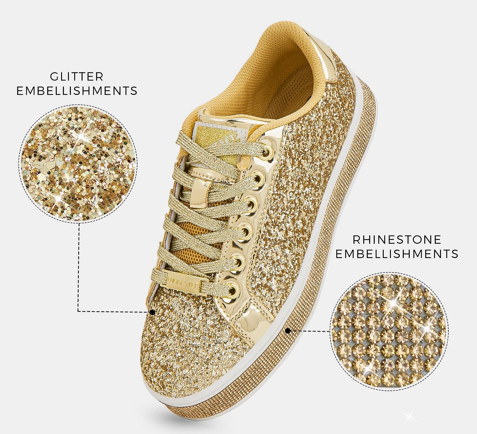 Жіночі Кросівки на платформі LUCKY STEP Glitter Блискучі Ошатні для весілля, фото №2