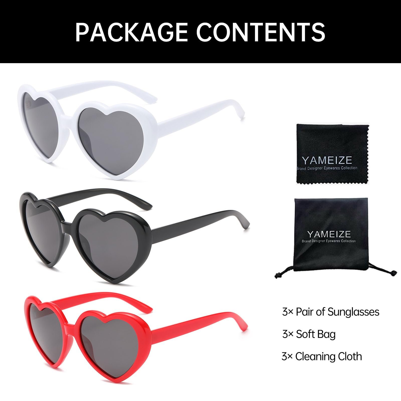 Солнцезащитные очки Сердце YAMEIZE Винтаж 90-х, фото №5