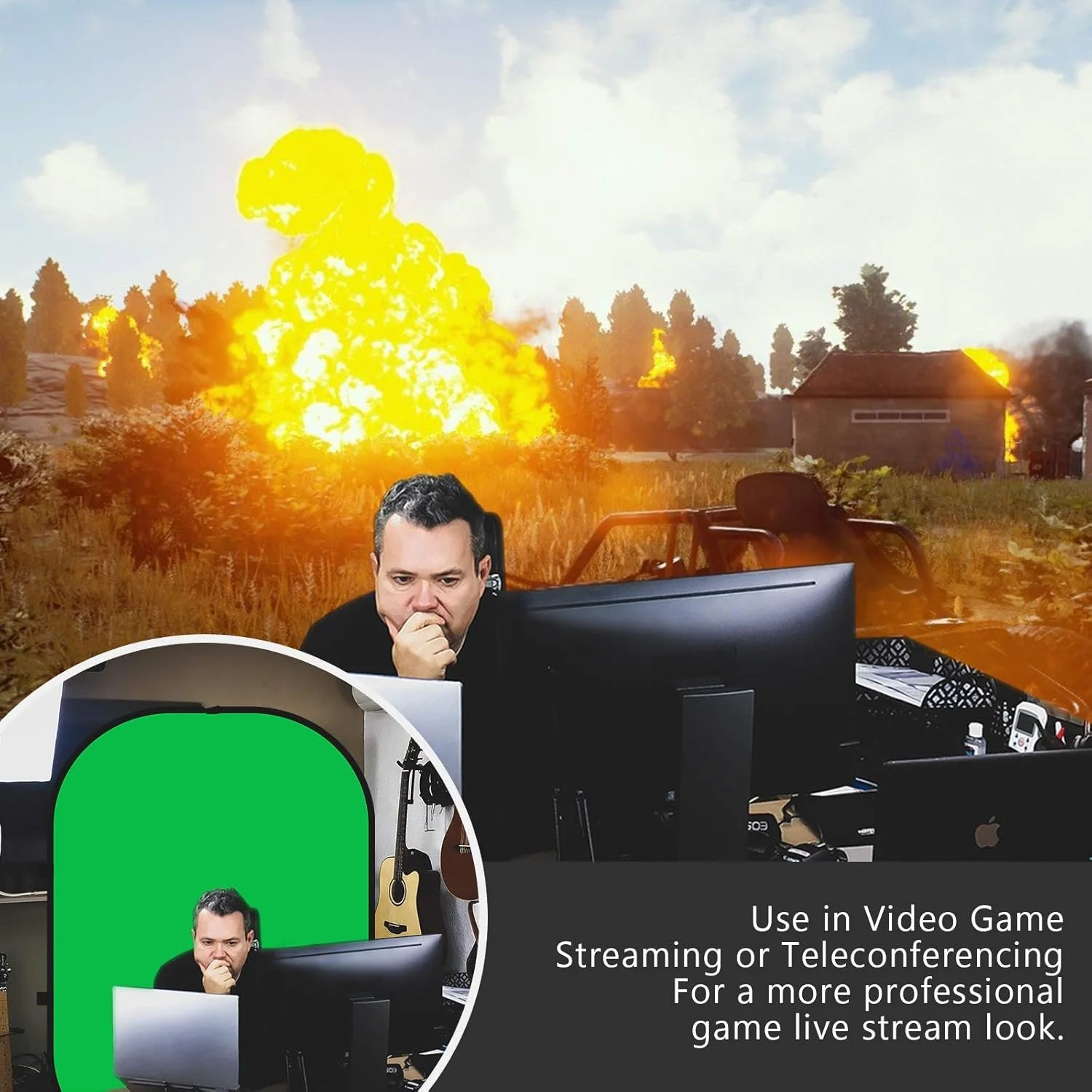 Складний фон Neewer / 1,5x2 м / Chromakey / з підставкою 2,6 м / Зелений/Синій, фото №6