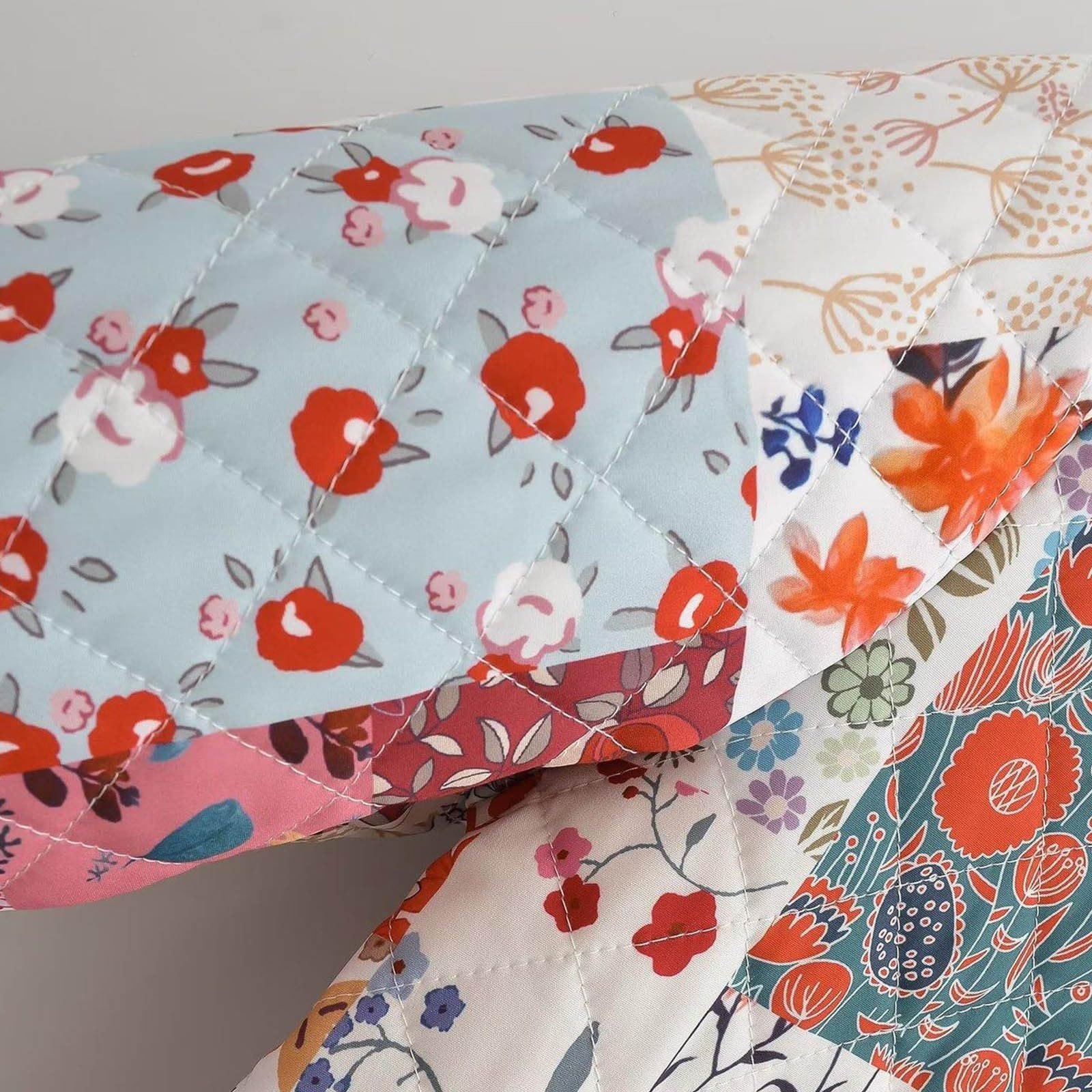 Жіноча куртка з квітковим принтом, стьобана, на ґудзиках, фото №6