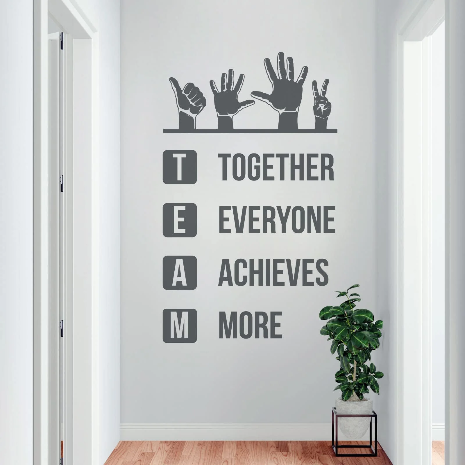 Наклейка на стіну "Together Everyone Achieves More" для офісу та коридору XXL, фото №3
