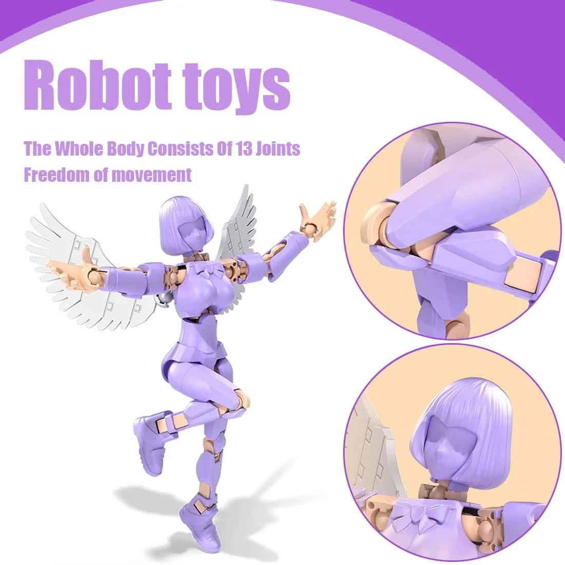 Екшн-фігурка JAWUZ Hiros 13 Magic Girl шарнірна з 3D-друкованими крилами, фото №3