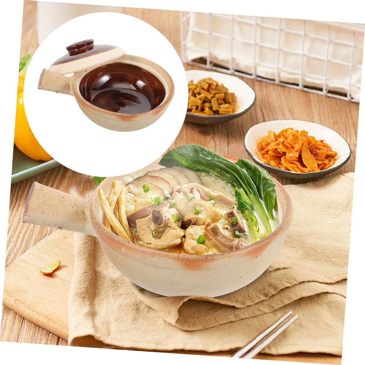 Кастрюля VALICLUD керамическая с крышкой для супа и тушения, фото №2