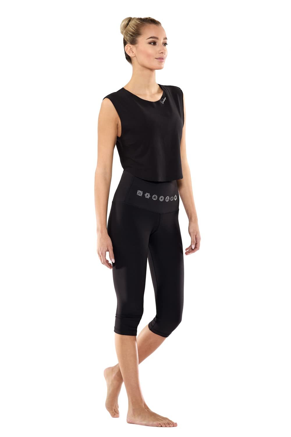 Шорты WINSHAPE Comfort 	frac34 Hwl212c "High Waist" с серебряной аппликацией 7 Чакр, фото №6